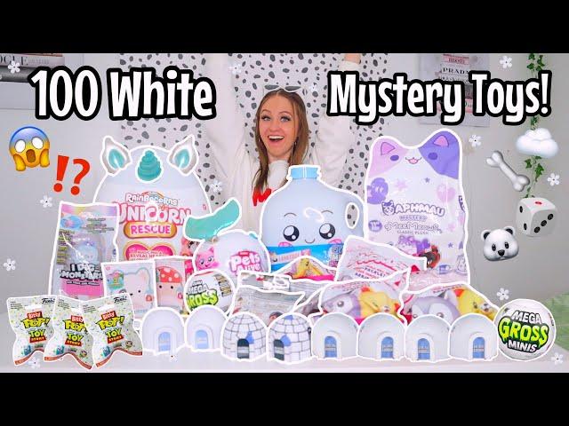 UNBOXING 100 *WHITE ONLY* MYSTERY TOYS!!️‍️(APHMAU, LANKY BOX, RAINBOCORNS, PETS ALIVE ETC!!🫢)