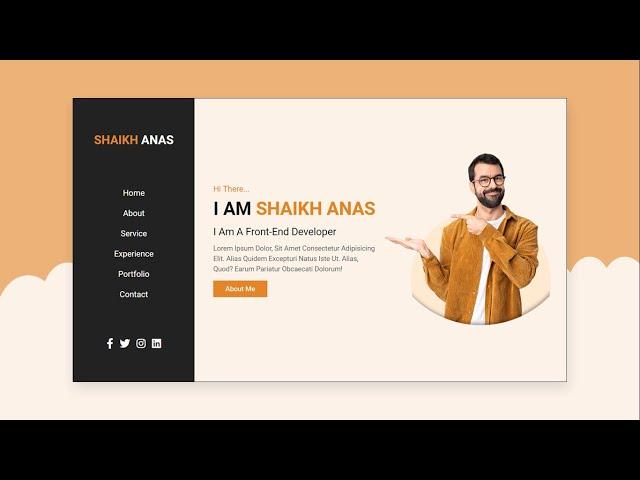 Create A Responsive PERSONAL PORTFOLIO Website Design Using [ HTML CSS JS ] - From Scratch