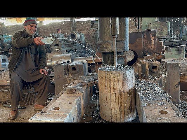 Manufacturing Process Double Helical Gear with British Vertical Lathe || From Dust to Precision