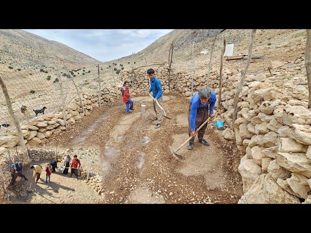 Real and raw nomadic life in Iran  | Building a garden in the mountains and milking fresh milk