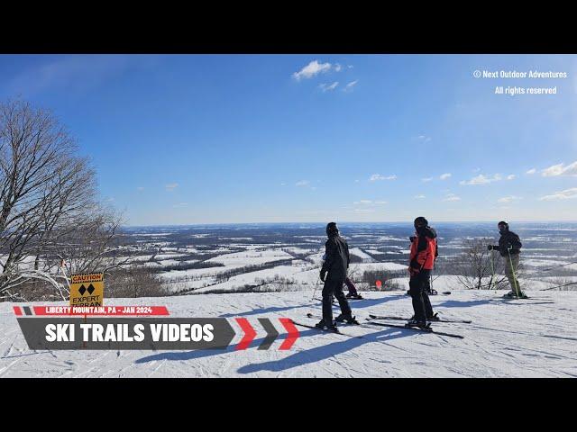 Liberty Mountain Ski Trail Videos 4K- #1 ski resort for beginners and intermediate skiers near D.C.