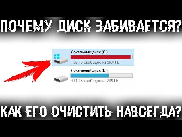 Почему заполняется диск С? Как очистить диск и прекратить постоянное заполнение?