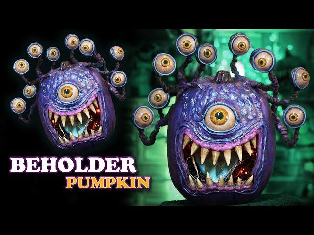 How to Carve a Foam Pumpkin Tutorial DnD Beholder - EVA Foam Clay - Monster Eyes Halloween Decor DIY