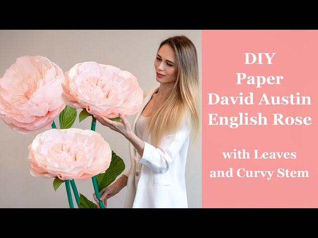 How to make Giant David Austin Rose from Crepe Paper | DIY Juliette English Rose