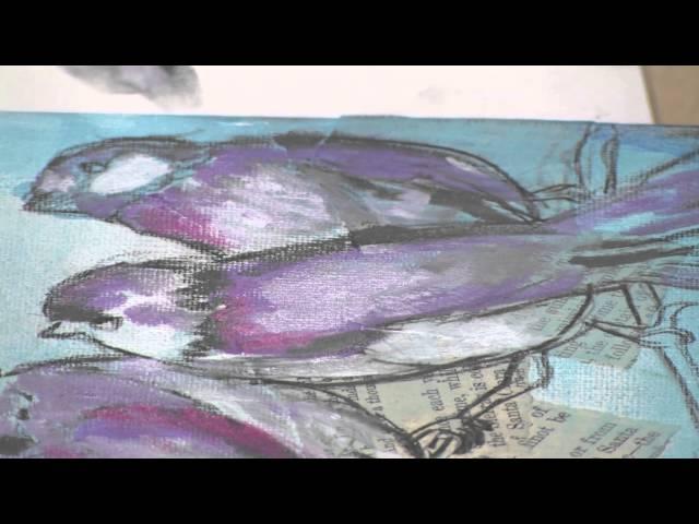 Dina Wakley Art Journal Freedom Birds Demonstration