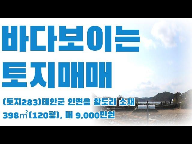 (토지293)태안군 안면읍 황도리 바다보이는 토지매매, 매 9천만원, 398㎡(120), 세컨하우스, 별장, 농막주택, 전원주택 건축 강력추천