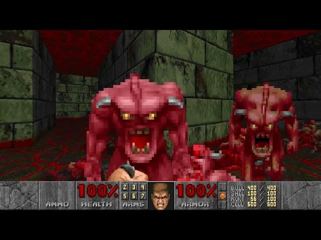 Doom + Doom II: Doom II - Map18: The Courtyard (100%)