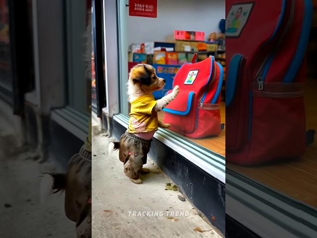 The Poor Puppy Stopped from buying School Bag | #poorpuppy #school #schoolbag #struggle