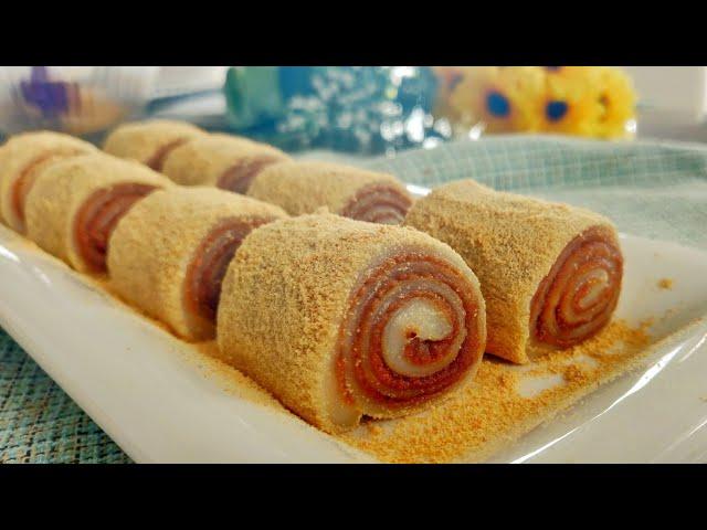 北京小吃 [驴打滚]糯米面最好吃的做法|Beijing traditional food-- Glutinous Rice Rolls Stuffed with Red Bean Paste