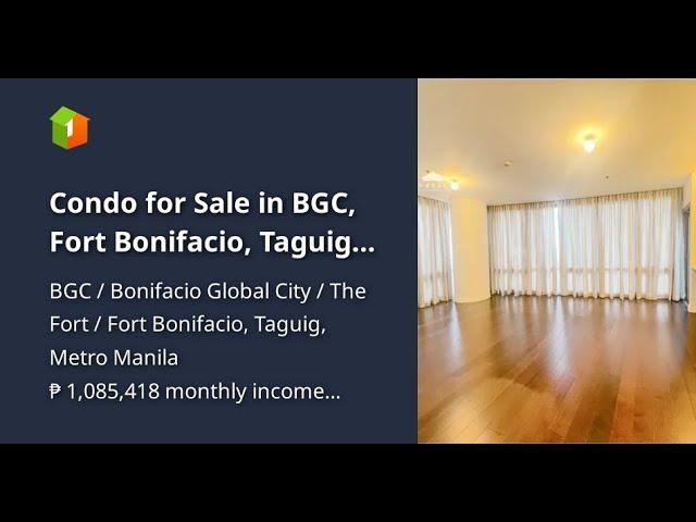 Condo for Sale in BGC, Fort Bonifacio, Taguig at the Suites