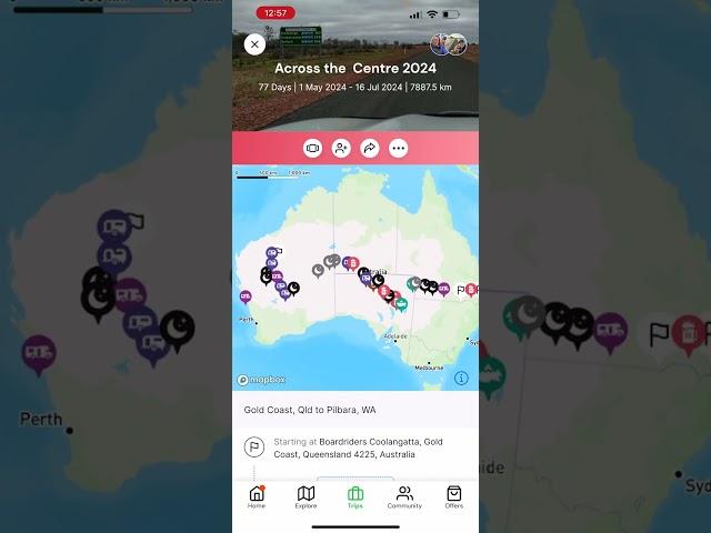 How to use the Trip Planner of the Camps Australia Wide App