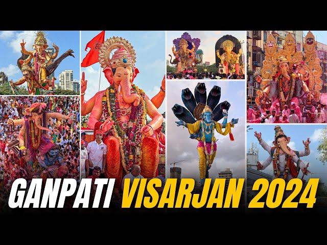 Mumbai's Best Ganpati Visarjan at Girgaon Chowpatty 2024 |  Biggest Ganpati Visarjan in Mumbai