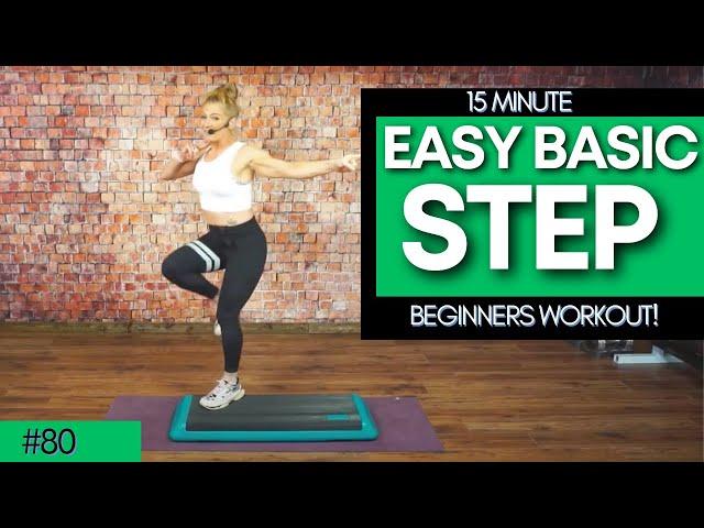 15 Minute Simple Low Impact Step Aerobics Routine For Beginners!  125 BPM #80