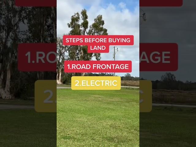 Steps before buying vacant Land