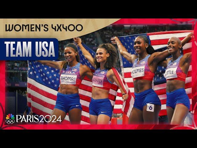 U.S. 4x400m relay team DOMINATES for gold medal in closing statement | Paris Olympics