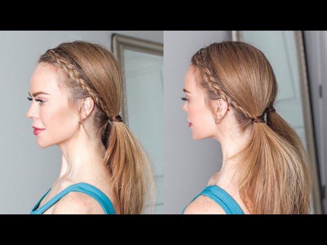 BRAIDED SPORTS HAIRSTYLE | Easy Hairstyles for Medium Long Hair