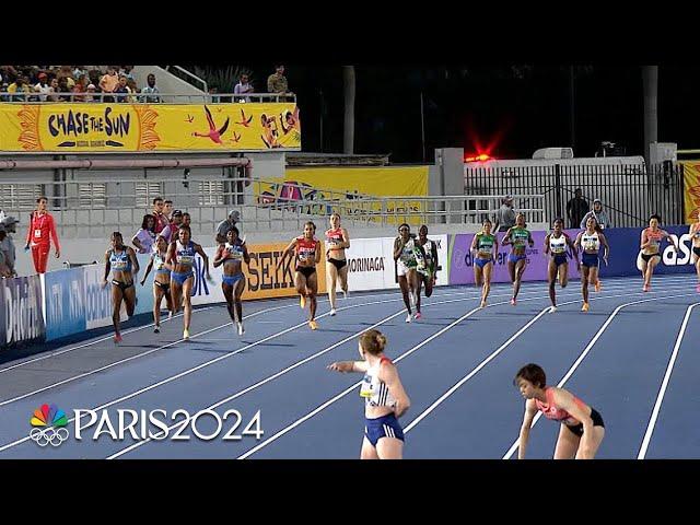 Gabby Thomas, Team USA dominate women's 4x100m heat at Day 1 of World Athletics Relays | NBC Sports