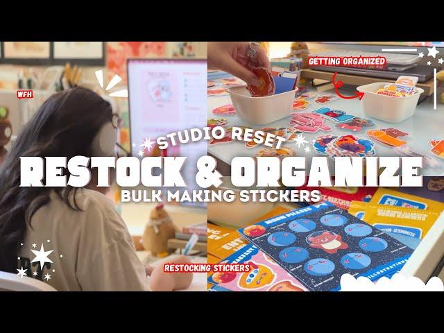 Sticker Inventory Restock + Organization Upgrade | Making Stickers At Home For My Shop