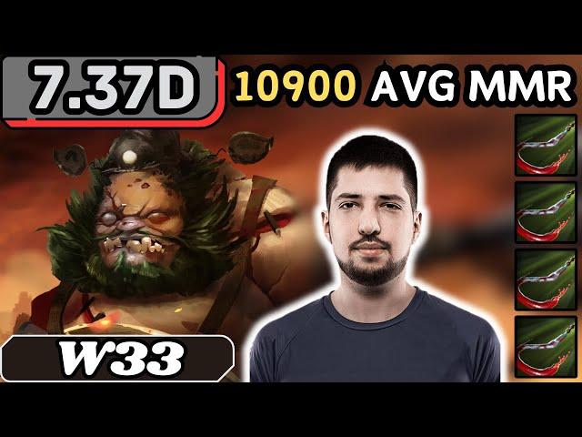 7.37d - W33 PUDGE Hard Support Gameplay 24 ASSISTS - Dota 2 Full Match Gameplay