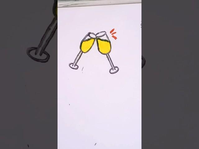 cheer up glass drawingeasy step by step