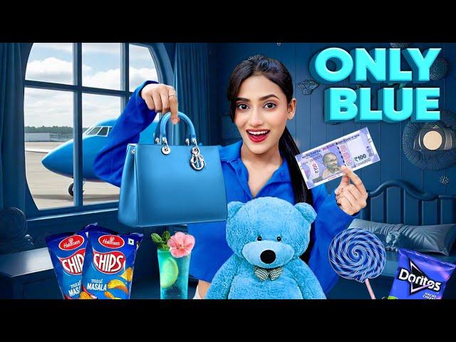 BLUE Color Challenge || Eating & Buying Everything in ONE COLOR CHALLENGE 🩵 | SAMREEN ALI