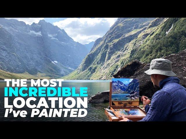 Painting Outdoors in Oils - NEW ZEALAND MOUNTAIN LAKE En Plein Air!