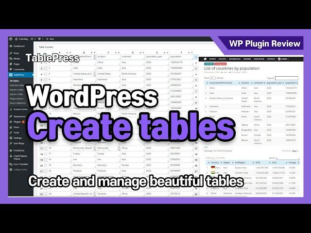 How to make a table in WordPress (TablePress)