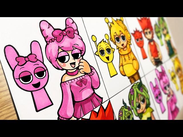 Drawing Sprunki but Human : CUTE Sprunki Incredibox -Sprunki Mix : fun time [Real Life] #01