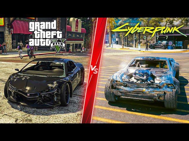 Cyberpunk 2077 Patch 2.0 vs GTA 5 - Direct Comparison! Attention to Detail & Graphics! ULTRA 4K