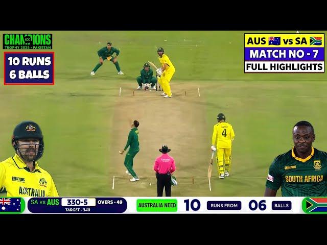 AUS vs SA Champions Trophy Highlights 2025 | Australia vs South Africa Full Match Highlights 2025