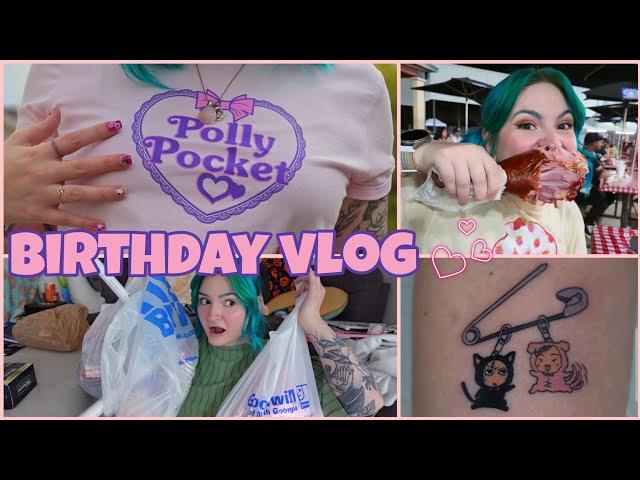 new tattoo, huge haul, fair visit & more | birthday vlog |