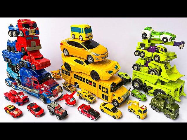 Tractor toys, RC excavators, car rescue cranes - Transformation Robot toy collection