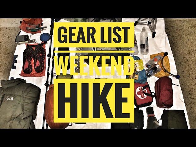 GEAR LIST for As The Crow Flies Hiking trip in Cloudlands Canyon State Park