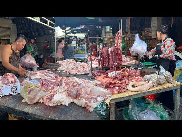 Best Cambodian Street Market In Town​ - Daily Lifestyle Of Vendors Selling Some Food In Market