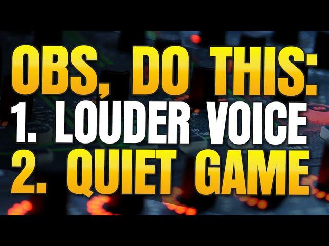 How to enable OBS Auto Duck: MAKE GAME QUIET WHEN I TALK SO MY VOICE CAN BE HEARD