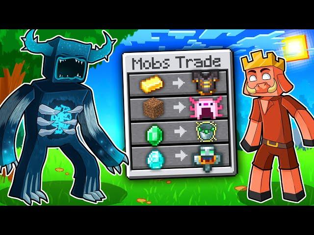 ماين كرافت الوحوش والحيوانات يعطوني اغراض مميزه! - Mobs Trade Custom Items