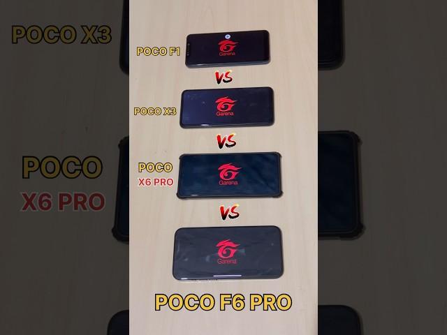 POCO F1 vs POCO X3  vs POCO X6 PRO vs POCO F6 PRO - FREEFIRE TEST #freefire #poco #iphone #shorts