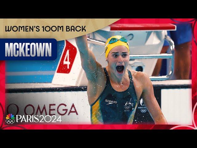 McKeown wins STACKED 100m backstroke field over Americans Smith, Berkoff | Paris Olympics