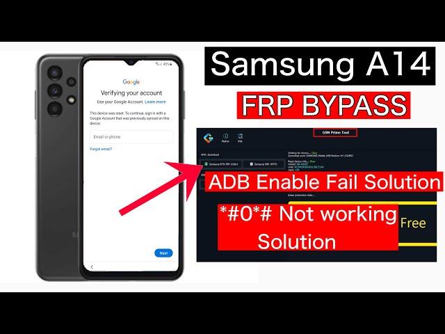 Samsung A14 FRP Bypass Adb Enable Fail | Samsung A14 Unlock Google Lock | Android 14 FRP Unlock