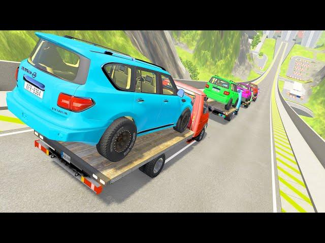 HT Gameplay Crash # 249 | Big Trucks & Cars vs Epic High Speed Jumps vs Giant Pit With Deep Water
