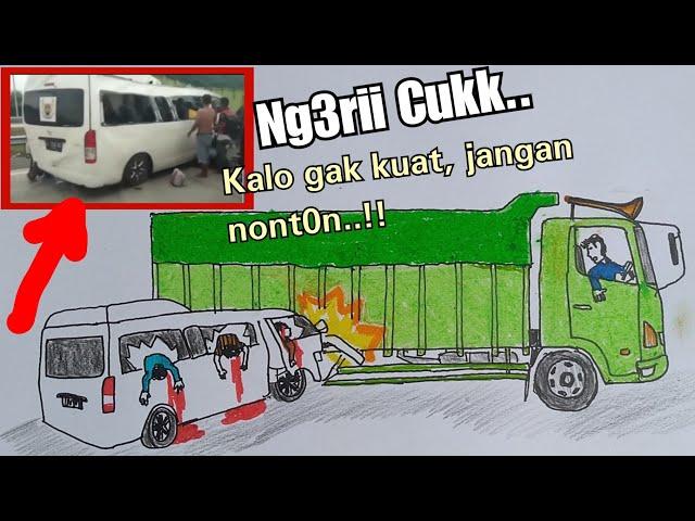 Mobil Truk Hino Kena Tabrak Minibus, M!nibusnya Sampe ringsek - Cara Menggambar Truk Oleng