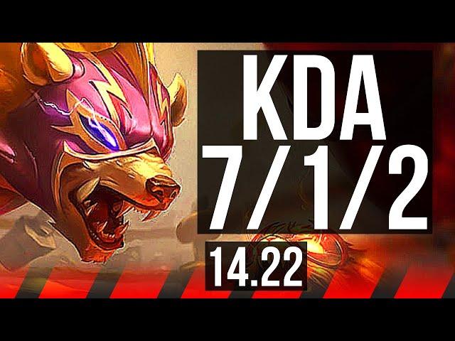 VOLIBEAR vs ORNN (TOP) | 6 solo kills, 7/1/2, Dominating | BR Grandmaster | 14.22