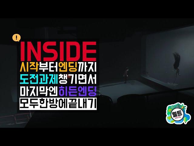 인사이드 풀플레이 + 100% 도전과제 + 히든엔딩 (Playdead's INSIDE Full Walkthrough + All Achievements + Hidden Ending)