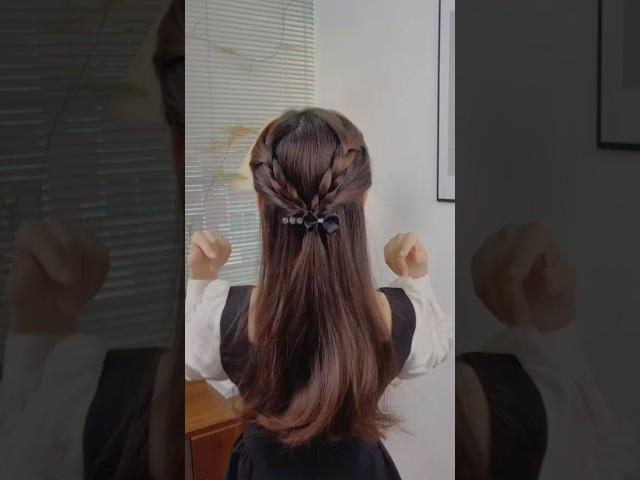 Easy new hairstyle | Quick hairstyle with hair accessories #fashion #cute #shorts