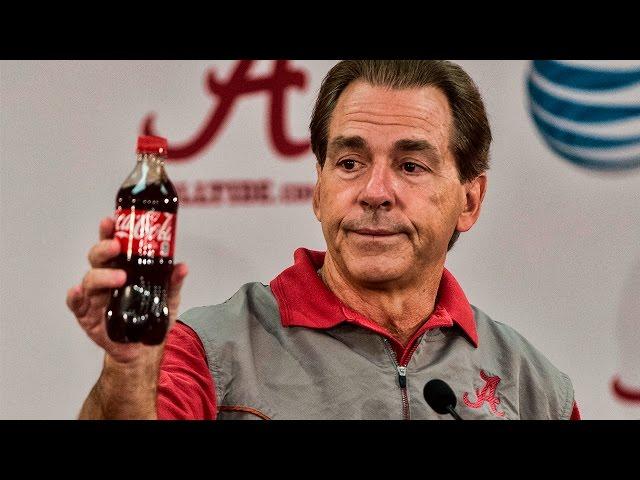 Nick Saban uses a Coke bottle to explain Kirby Smart