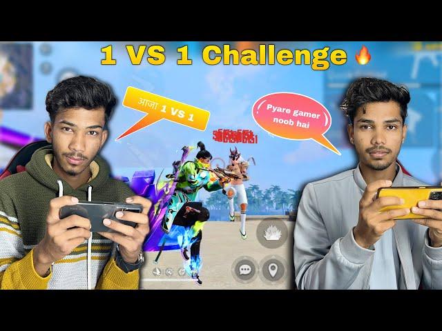 My brother face to face challenge me 1 vs 1 in real life free fire