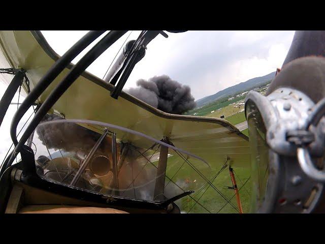 WW1 Replica SE5a in dogfight - POV - Airshow Piestany 2022 - Crazy pilot skills