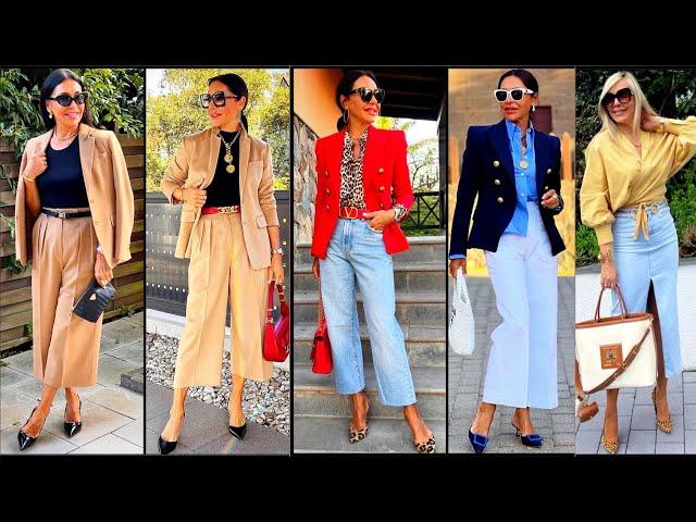 elegant fashion for older women 2025 | stylish looks over 50 | chic outfits for mature women