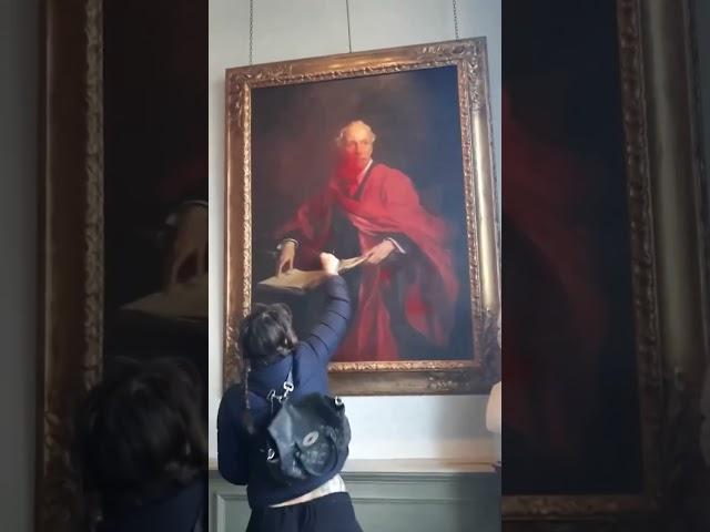 Activists destroyed a historic painting of 'Lord' Balfour in Trinity College,University of Cambridge