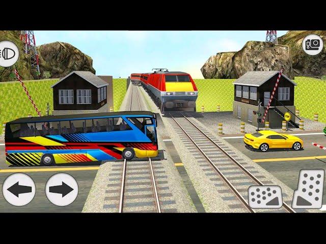 offroad coach bus simulator 3d on Train track | NP games